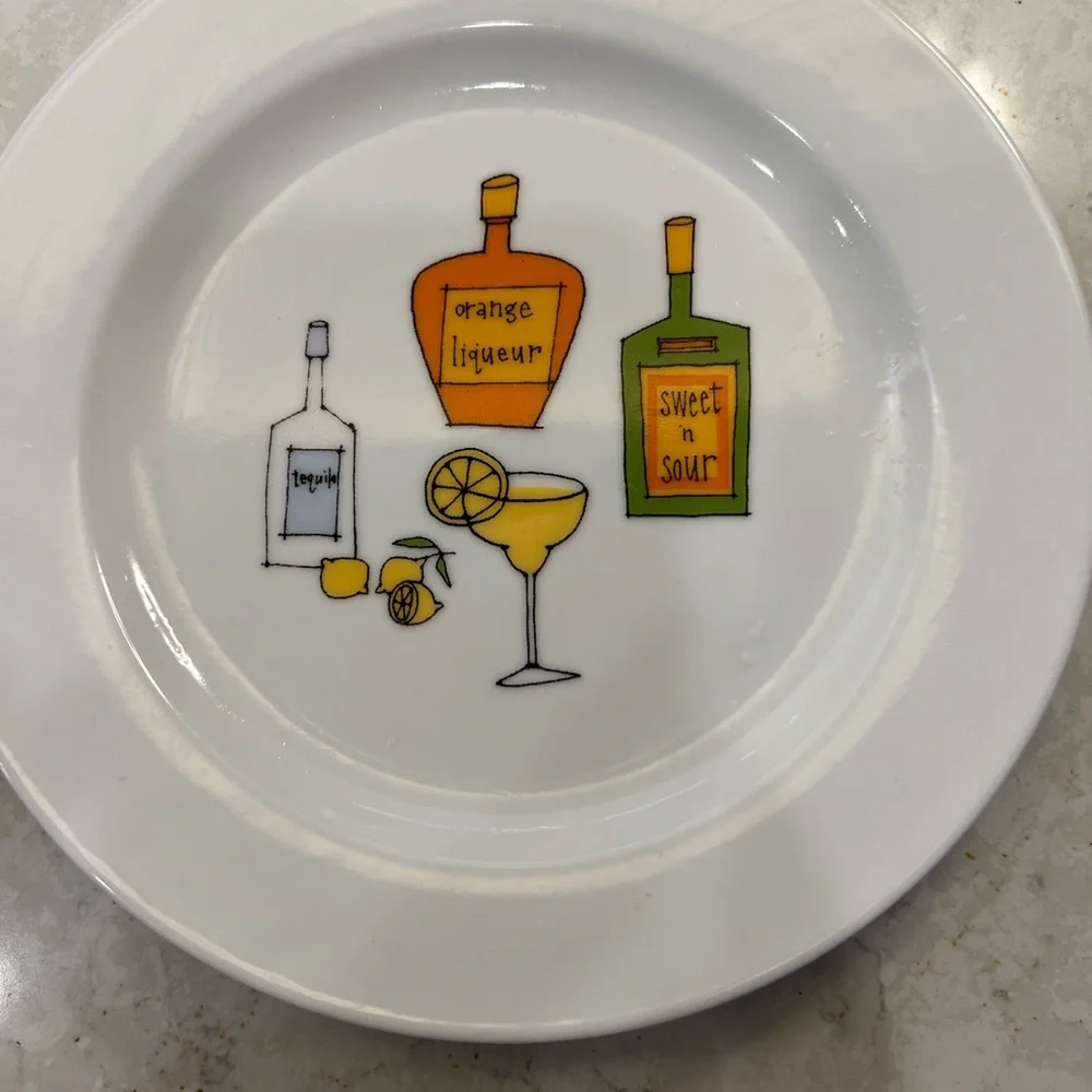 Margarita By Ursula Dodge Signature Appetizer Cocktail Plates 6.75” Set Of 4